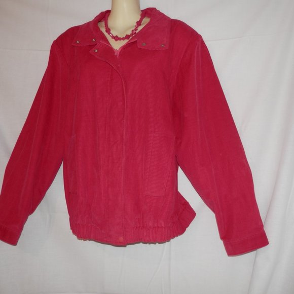 Hunt Valley 20 Corduroy Zip Lined Jacket Pink H518 - Picture 5 of 6